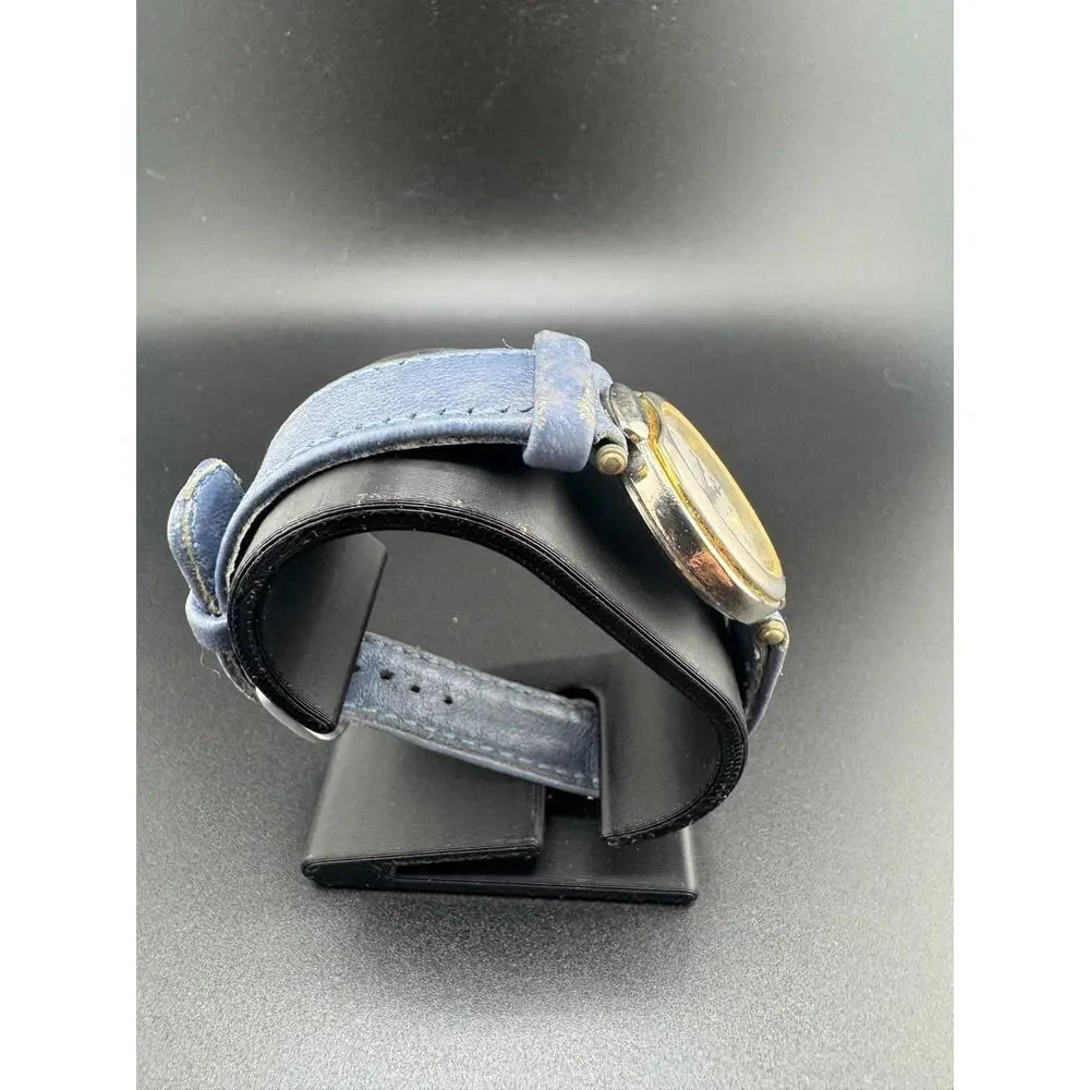 Vintage Bonjour Watch Two-Tone Blue Leather Band